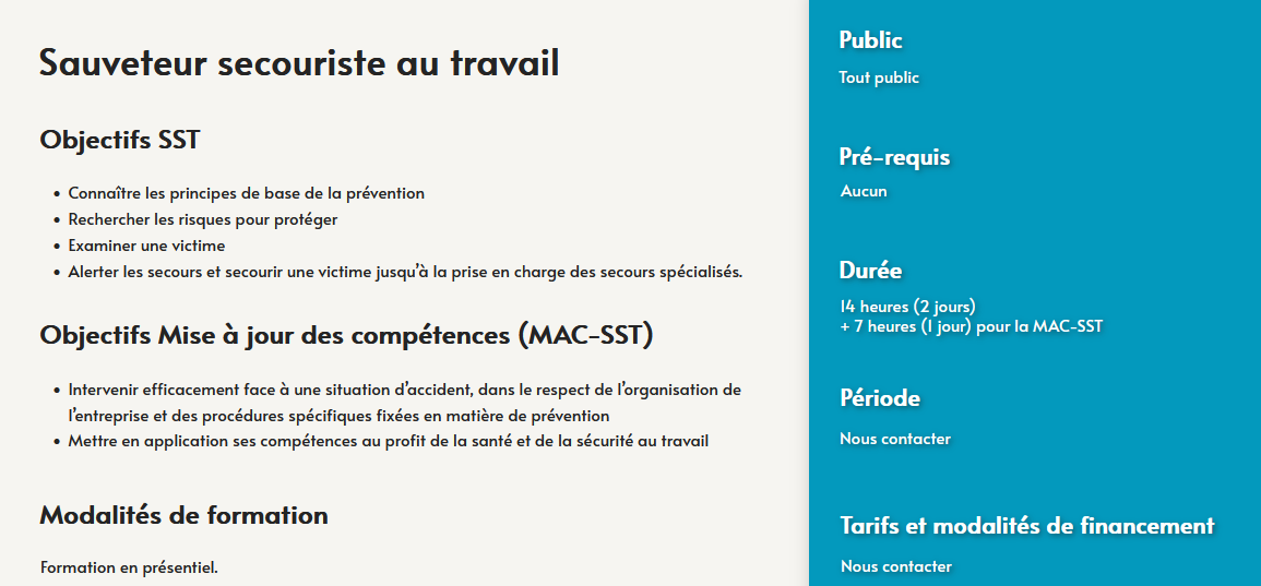 formation sauveteur secouriste au travail SST- centre de formation toulouse auzeville