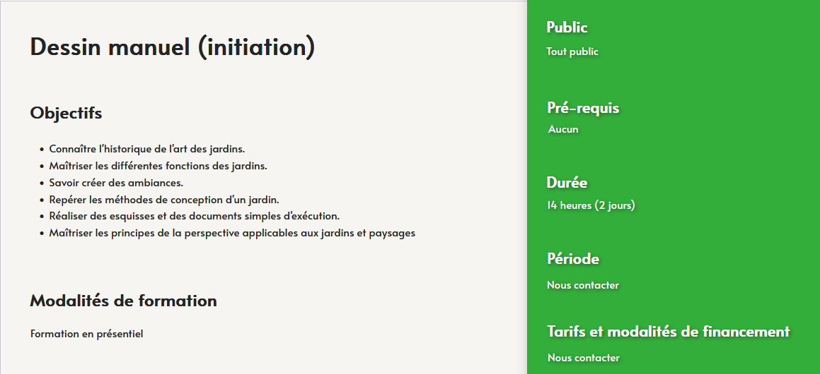 formation- dessin manuel- ,conception jardin - centre de formation Toulouse Auzeville