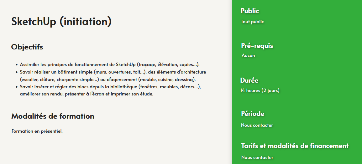 formation- sketchUp- ,conception jardin - centre de formation Toulouse Auzeville