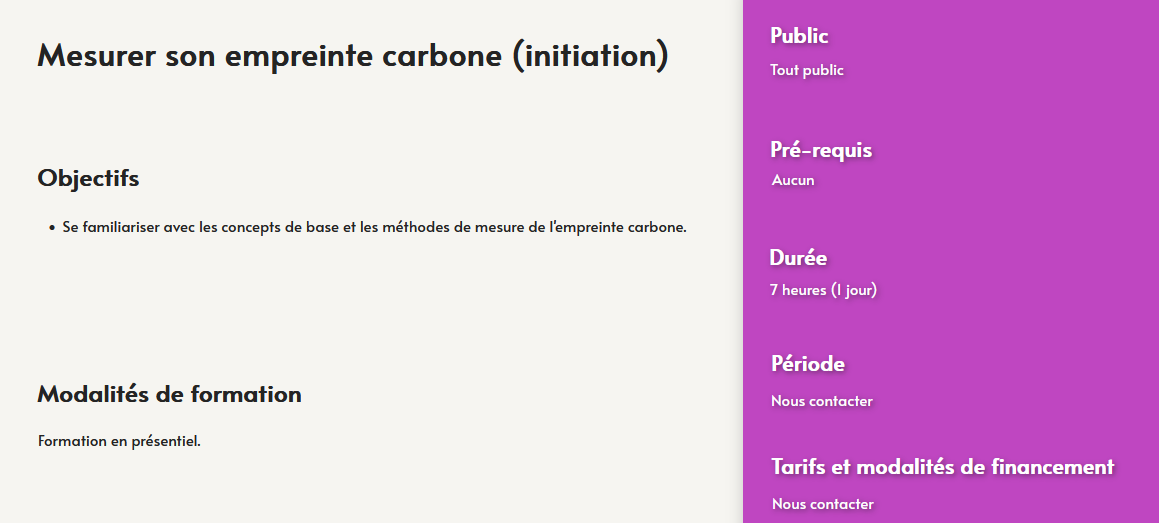 formation mesurer son empreinte carbone