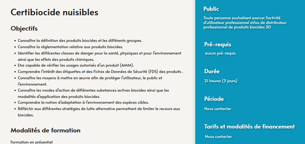 formation certibiocide nuisible - centre de formation toulouse auzeville