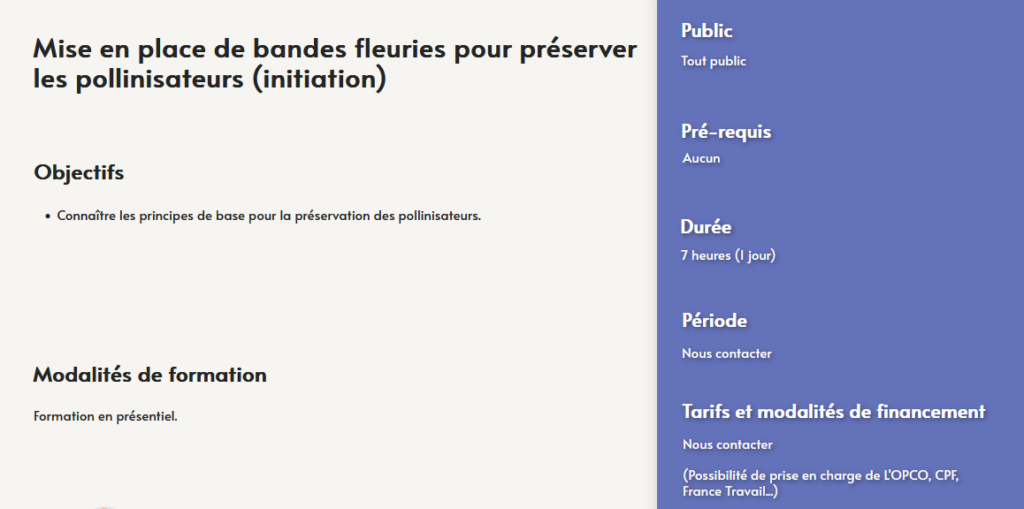 formation mise en place bandes fleuries - preservation pollinisateurs