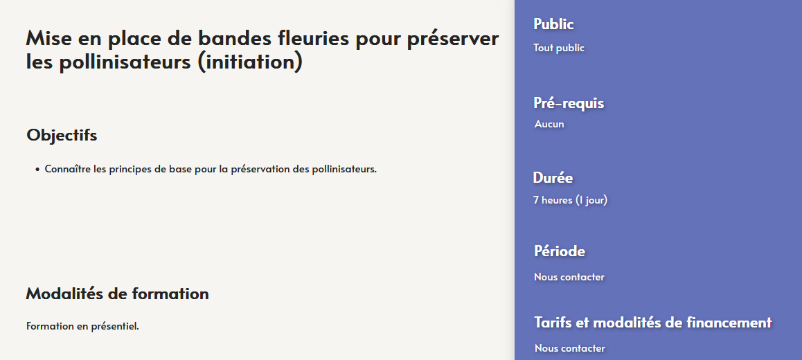 formation mise en place bandes fleuries - preservation pollinisateurs