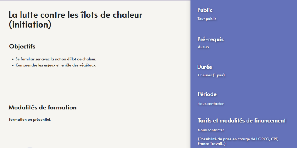 formation lutte contre les ilots de chaleur