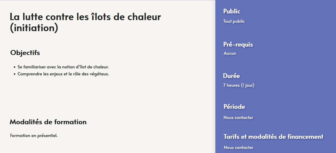 formation lutte contre les ilots de chaleur