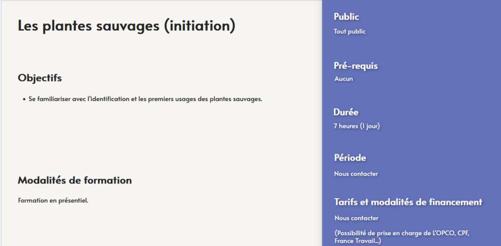 formation les plantes sauvages - identifier utiliser