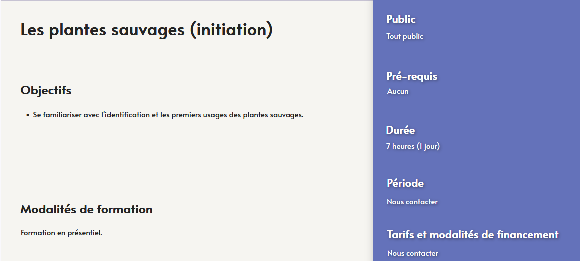 formation les plantes sauvages - identifier utiliser