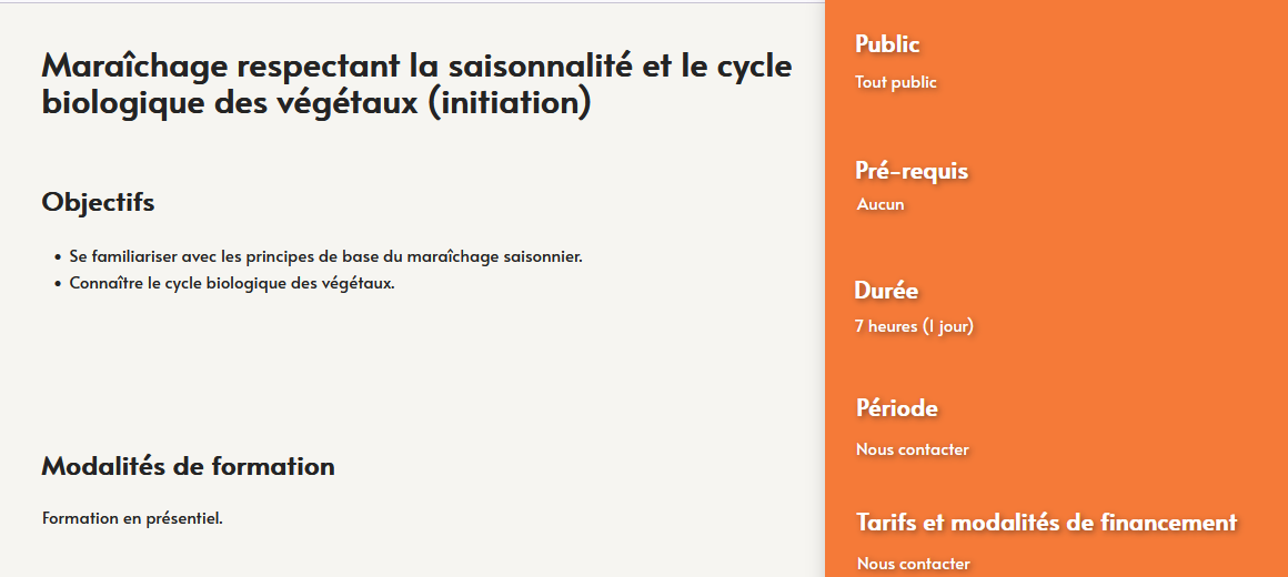 formation maraichage